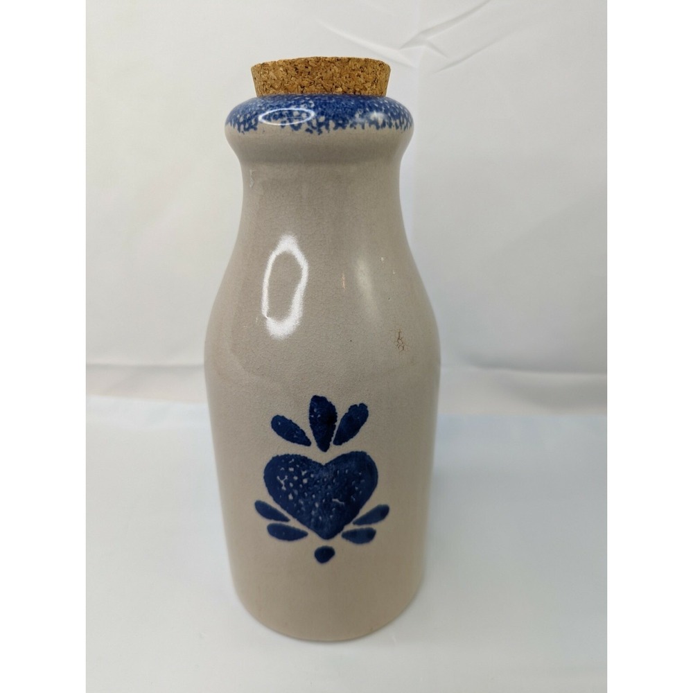 Hermitage Pottery Milk Bottle Bank 9‎ Inch Spongeware